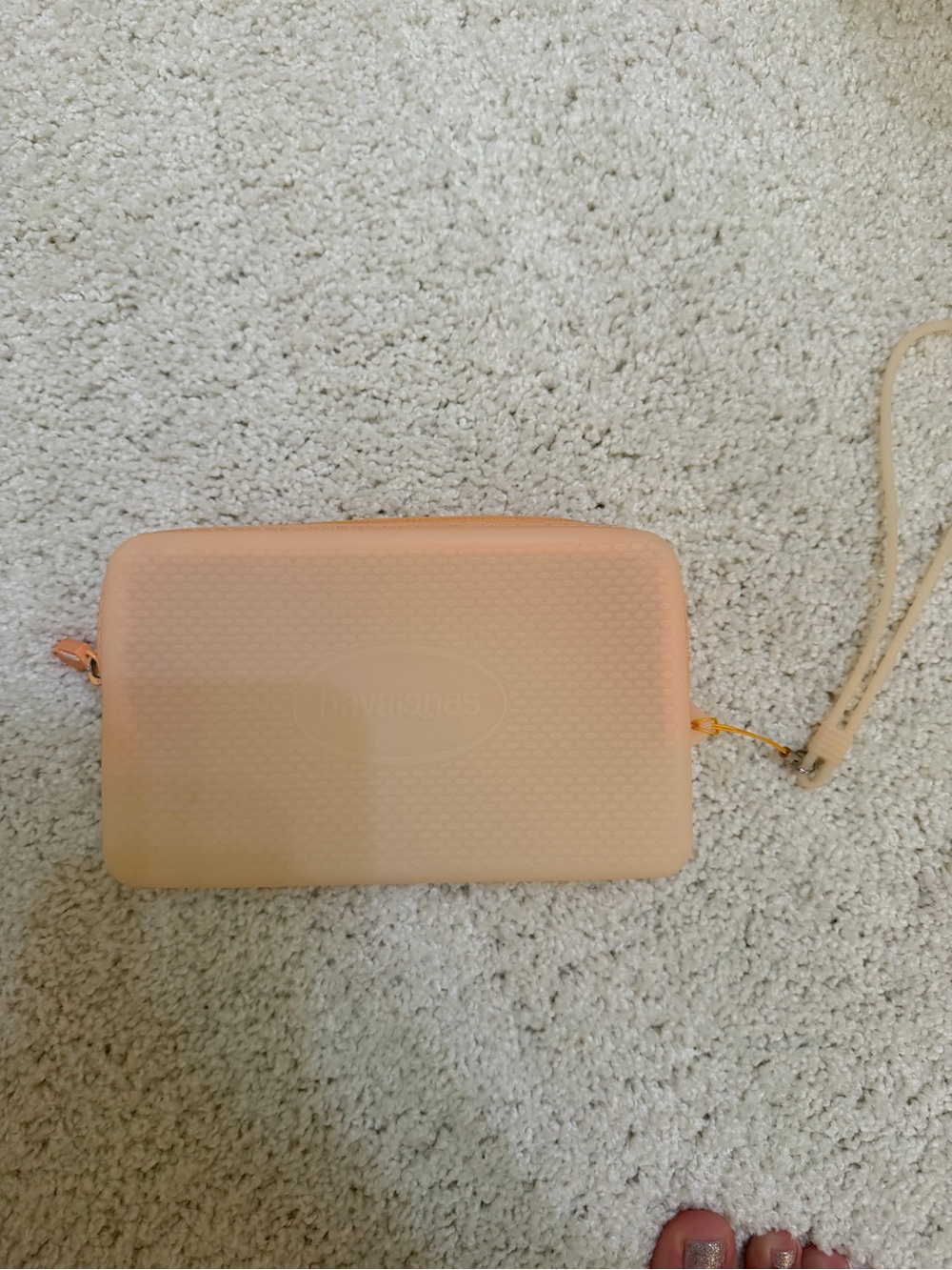 Havaianas Peach Silicone Wristlet Pouch